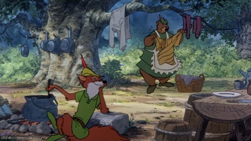 Disney's Robin Hood also taught me that men can cook and do their own laundry!