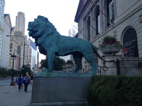The lions at the Art Institute